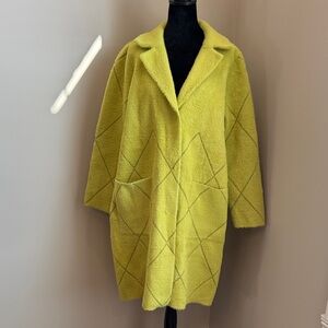 JOSEPH RIBKOFF notched collar coat in wasabi green sz L NWOT